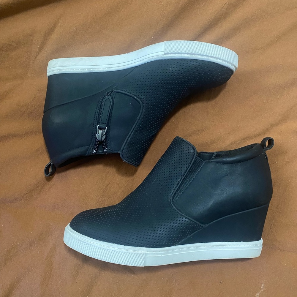 Black Wedge Sneakers